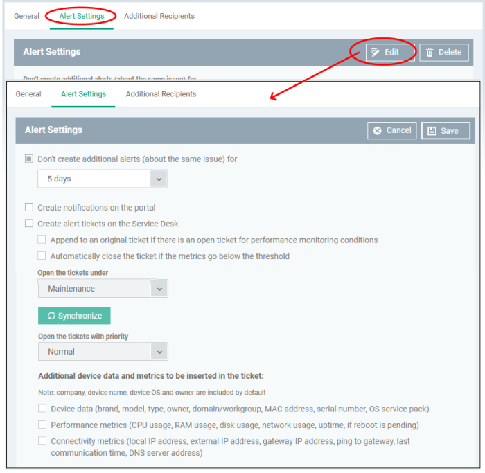 Create A New Alert, Alert Notification, Security Manager, Endpoint